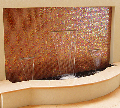 copper mosaic water feature